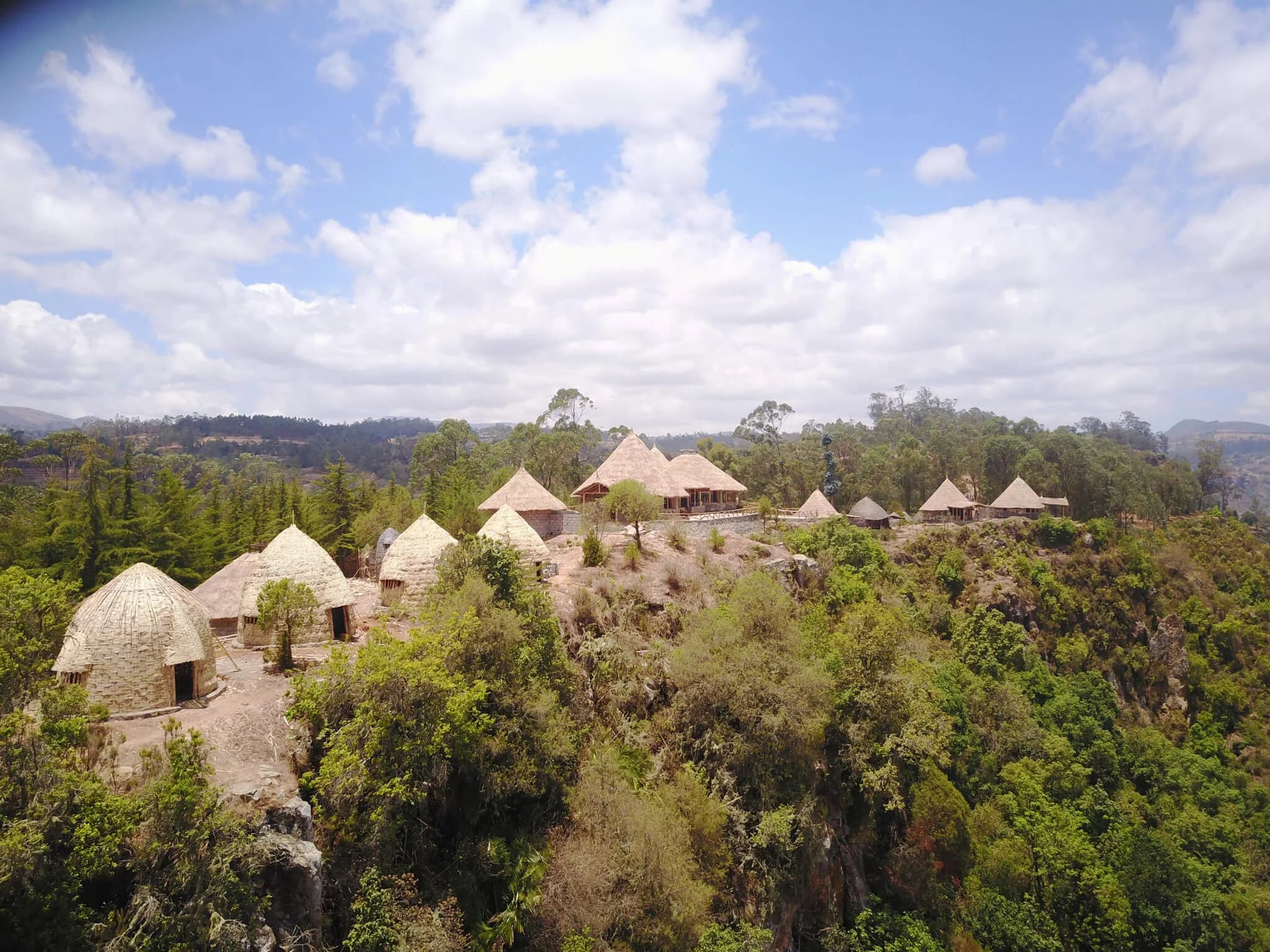 Campsite at Dorze Lodge with sweeping views